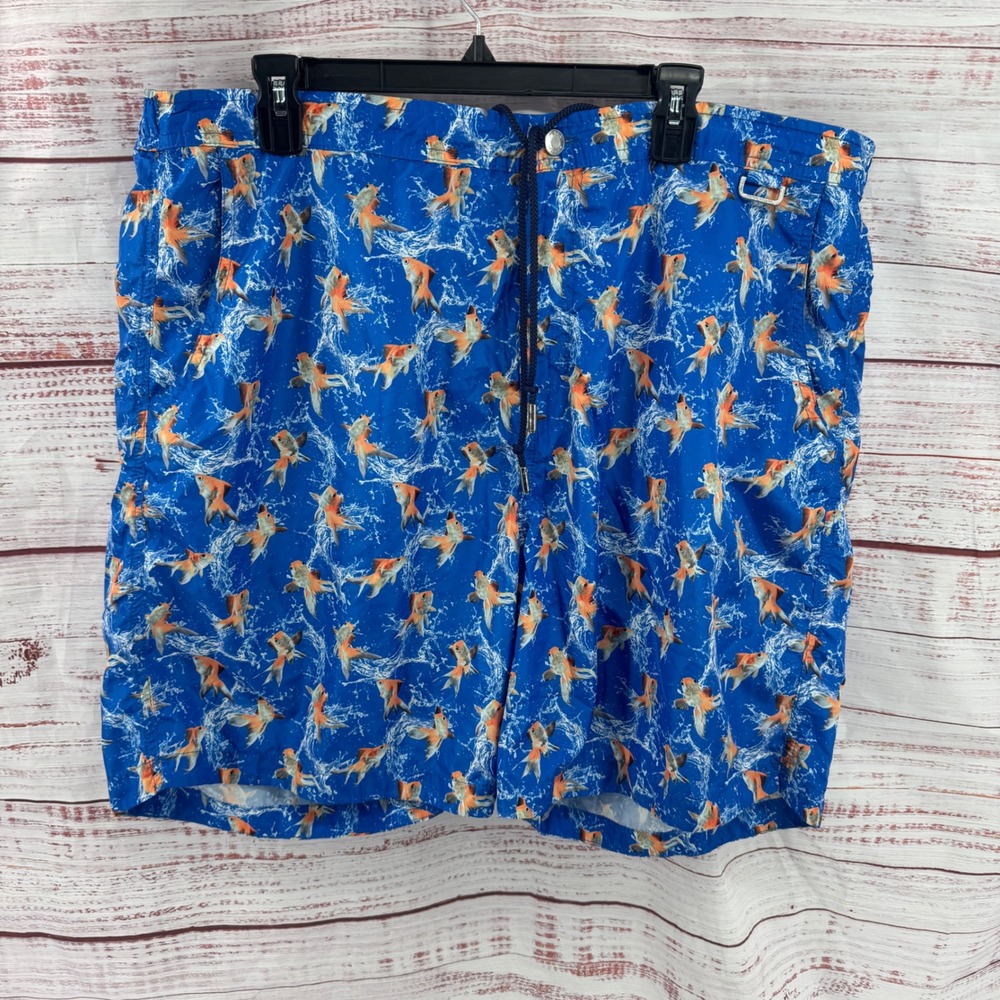 Peter Millar Collection Shorts Mens Size 2XL Goldfish Print Swim Trunks Lined